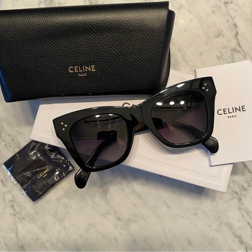 Celine Catherine CL4004IN Black Polarized Sunglasses Authentic